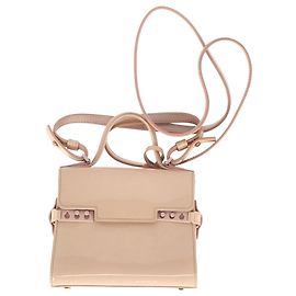 Sac Micro Tempête Delvaux en cuir verni beige Beige