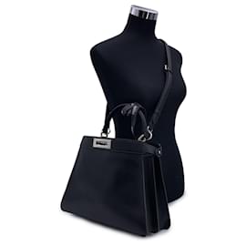 Fendi-by Marc Jacobs Black Peekaboo ISeeU Medium Top Handle Bag-Black