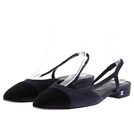 Chanel-CHANEL Sandals T.EU 37 Cloth-Navy blue