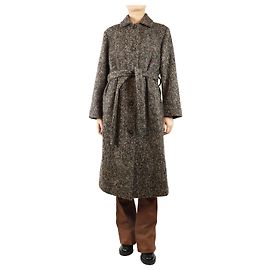Vince Brown belted check wool-blend coat - size S Brown