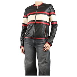 Belstaff Schwarze Lederbikerjacke - Größe UK 12 Schwarz