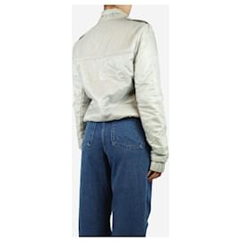 Chanel-Light grey padded nylon jacket - size UK 10-Grey