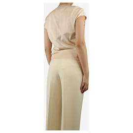 Hermès-Cream sleeveless knit top - size UK 8-Cream