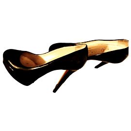 Christian Louboutin Platform Pumps Schwarz Lackleder 37 Schwarz