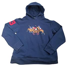 Polo Ralph Lauren-Hooded sweatshirts triple pony-Navy blue