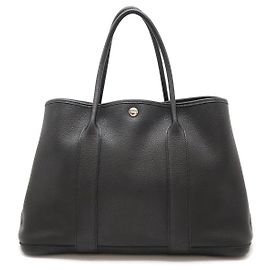 Hermès Hermes Garden Party PM 36 Tote Bag Black Leather Black
