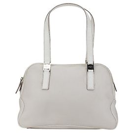 Salvatore Ferragamo Canvas Leather Handbag AU-21 1233 Grey