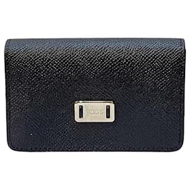 Tod's-Tod's Leather Card Case Navy Red-Blue