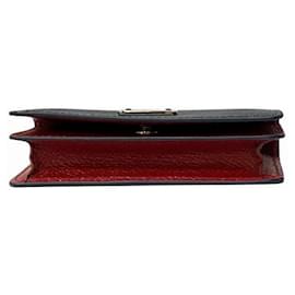 Tod's-Tod's Leather Card Case Navy Red-Blue