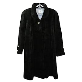 Balenciaga-Balenciaga Fur Long Coat Outerwear-Black