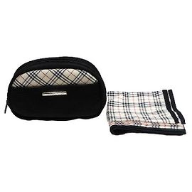 Conjunto de presente Burberry Nova Check Pouch e lenço Preto