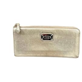 Tod's-Tod's Leather Long Wallet-Golden