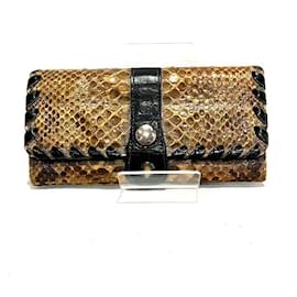 Chloé Chloe Python Leather Bifold Wallet Brown