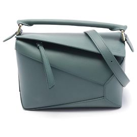 Loewe Puzzle Edge Small Leather Handbag Green Green