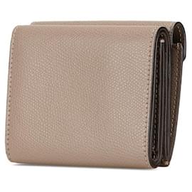 Fendi-Fendi Leather FF Diamond Tri-Fold Wallet-Grey