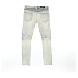 Balmain-Balmain Denim Pants Cotton Blue-Blue