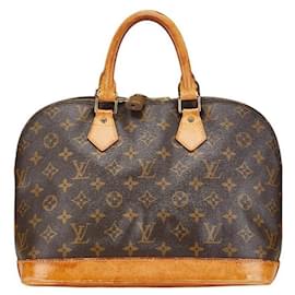 Louis Vuitton-Louis Vuitton Alma PM Handbag Brown PVC Leather-Brown