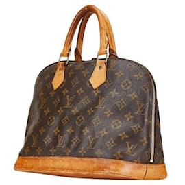 Louis Vuitton-Louis Vuitton Alma PM Handbag Brown PVC Leather-Brown