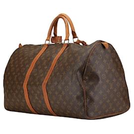 Louis Vuitton-Louis Vuitton Monogram Keepall 55 Travel Bag-Brown