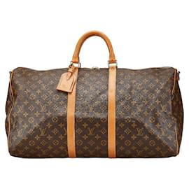 Louis Vuitton-Louis Vuitton Monogram Keepall Bandouliere 55 Travel Bag-Brown