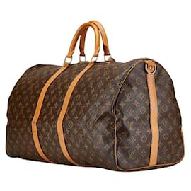 Louis Vuitton-Louis Vuitton Monogram Keepall Bandouliere 55 Travel Bag-Brown