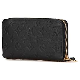 Louis Vuitton-Louis Vuitton Monogram Zippy Wallet Black-Black