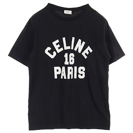 Céline Camiseta de algodón Celine Negro/Blanco Otro