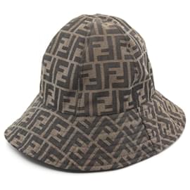 Fendi-Fendi Zucca Pattern Canvas Hat FXQ911-Brown