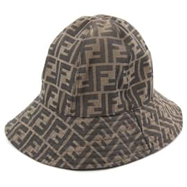 Fendi-Fendi Zucca Pattern Canvas Hat FXQ911-Brown