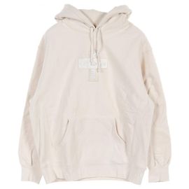 Sweat à capuche en coton avec logo Cross Box Supreme Écru