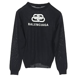 Balenciaga-Balenciaga Wool Knit Top Navy 583117-Blue