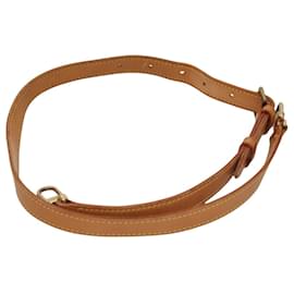 Louis Vuitton-LOUIS VUITTON Adjustable Shoulder Strap Leather 33.5""-44.5"" Beige Auth 105328-Beige