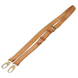 Louis Vuitton-LOUIS VUITTON Adjustable Shoulder Strap Leather 33.5""-44.5"" Beige Auth 105328-Beige