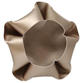 Louis Vuitton-LOUIS VUITTON Origami Bowl PM Accessory Case Leather Gold R95669 LV Auth 99907A-Golden