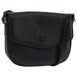 Autre Marque-Burberrys Shoulder Bag Leather Black Gold Auth ep6820-Black,Golden