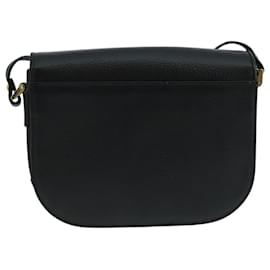 Autre Marque-Burberrys Shoulder Bag Leather Black Gold Auth ep6820-Black,Golden