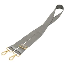 Prada-PRADA Adjustable Shoulder Strap Canvas 24.8""""-44.1"""" Gray Gold Auth 106082-Brown,Golden