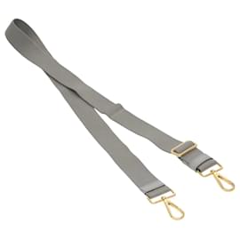 Prada-PRADA Adjustable Shoulder Strap Canvas 24.8""""-44.1"""" Gray Gold Auth 106082-Brown,Golden