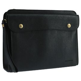 Borsa a tracolla in pelle nera e oro BURBERRY Auth bs20738 Nero D'oro
