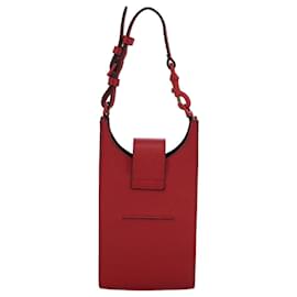 Fendi-FENDI Shoulder Bag Leather Red Auth 99763A-Red