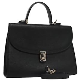 Autre Marque-Burberrys Hand Bag Leather 2way Black Silver Auth ep6872-Black,Silvery