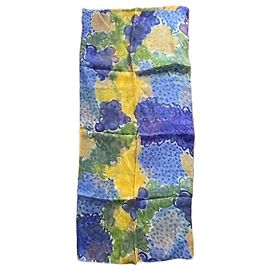 Sciarpa Sonia Rykiel in chiffon di seta blu e gialla Blu Giallo