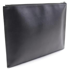 Yves Saint Laurent-Yves Saint Laurent Leather Clutch Bag 345277-Black