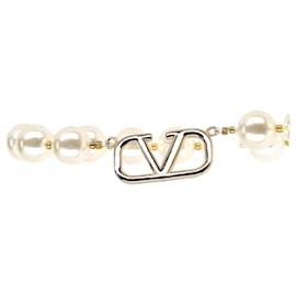 Valentino Garavani-Valentino Garavani VLogo Signature Metal choker with Swarovski® Crystal in White Pearl-White