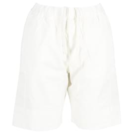 Alexander Mcqueen-Alexander McQueen Drawstring Shorts in White Cotton-White,Cream