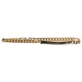 Bracciale ID Bar di Battesimo Saint Laurent in metallo dorato D'oro