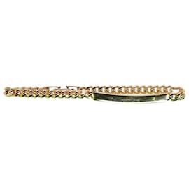 Saint Laurent-Saint Laurent Baptism ID Bar Bracelet in Gold Metal-Golden