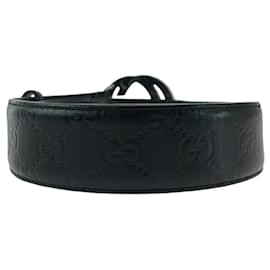 Gucci-Cinto de couro entrelaçado Gucci preto-Preto