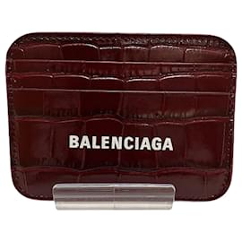 Balenciaga-Porte-cartes logo Balenciaga-Marron