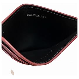 Balenciaga-Porte-cartes logo Balenciaga-Marron
